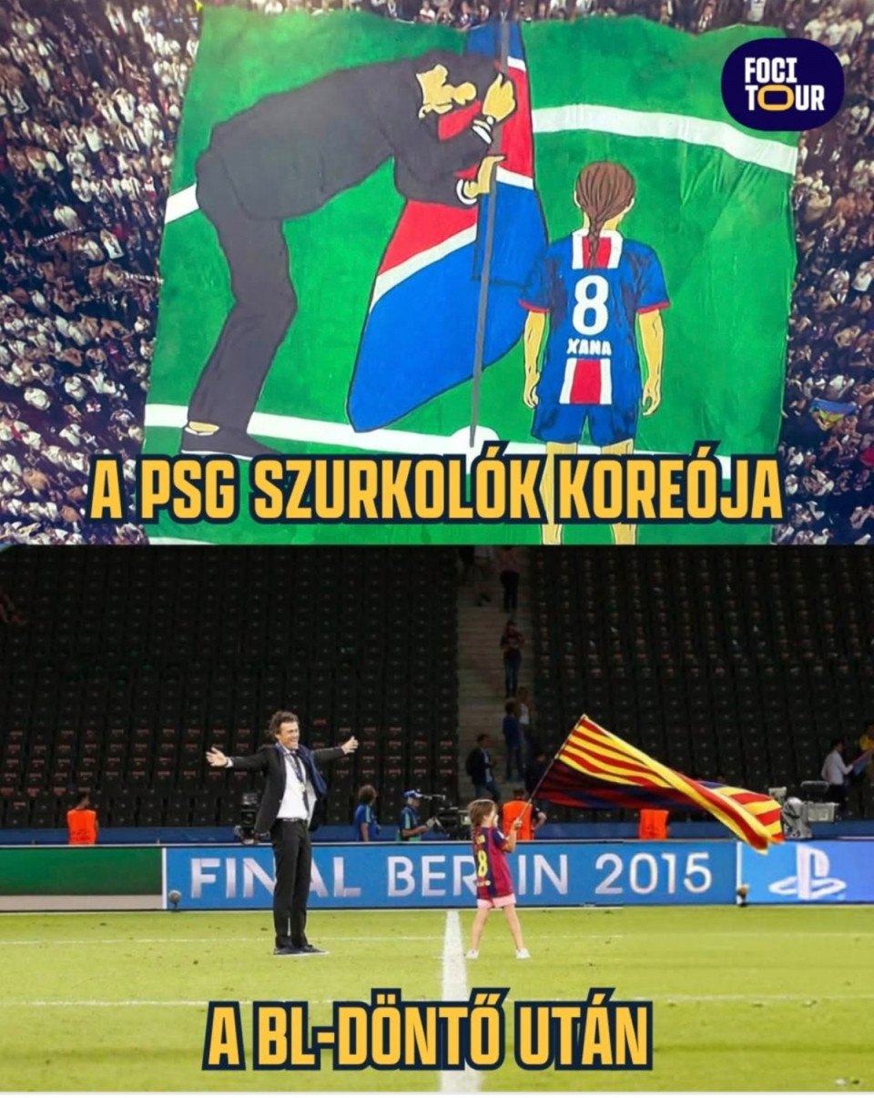 Megható gesztussal tisztelegtek a PSG szurkolói! 👏🏆A BL-döntő után, ahol a párizsiak 5–0-ra nyertek az Inter ellen, a szurkolók egy megható molinóval tisztelegtek Luis Enrique előtt.A zászlón az edző látható, amint klubszínekbe öltözve kitűzi a PSG-zászlót lányával, Xanával – pontosan úgy, ahogy 2015-ben tette, amikor a Barcelonával nyert BL-t.Xana 2019-ben, mindössze 9 évesen hunyt el. 🖤Ezzel az üzenettel a PSG-tábor nemcsak a győzelmet, hanem az emlékezést is a középpontba állította. 💔🎗️