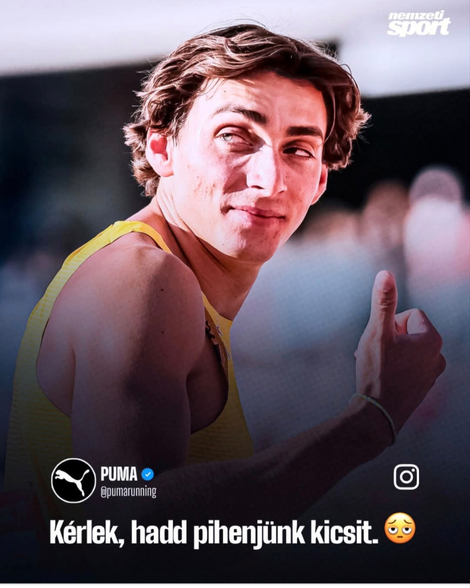 A Duplantis szerződésében szereplő záradék szerint világrekordokért 1️⃣0️⃣0️⃣ ezer dollár bónuszt kap a Pumától. 😳💸A 1️⃣3️⃣. után kissé megfáradt a sportszergyártó cég. 😮‍💨