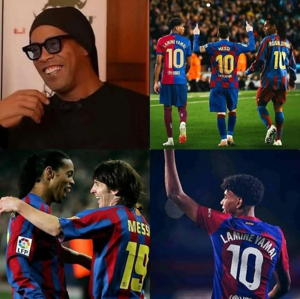 Ronaldinho, miután Lamine Yamal  a 10-es mezt fogja viselni az FC Barcelonánál:🚨🚨🚨🎙🎙🎙️🔥🎙„A 10-es mez a Barcelonánál nem csupán egy szám… ez felelősség, szenvedély, varázslat, amit nem adnak oda akárkinek. Én viseltem ezt a mezt… majd átadtam annak, aki történelmet írt: Messinek. És most? Egy fiúé lesz, aki emlékeztet engem a saját kezdetemre — egy félelem nélküli tehetség emlékére…”🎙„Lamine Yamal nem olyan, mint a saját generációja többi tagja, hanem inkább olyan, mint azok, akiket lehetetlen összehasonlítani. Van benne egy csipetnyi gyönyörű őrület… zsenialitás.”