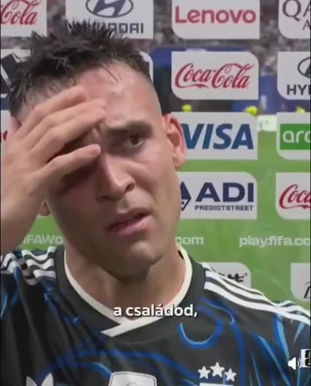 A győztes gólt szerző Lautaro Martínez könnyek között nyilatkozott. 